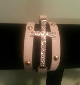 Image of Rhinestone Cross Wrap Bracelet