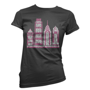 Image of Women's Philly Skyscraper Tee (Black/Pink)