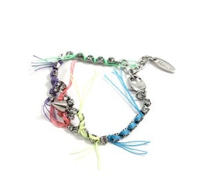 Image of Let Them Eat Cake Crystal & Spike BFF Bracelet W/Multi Bright Threads - Crystal/Multi Bright 