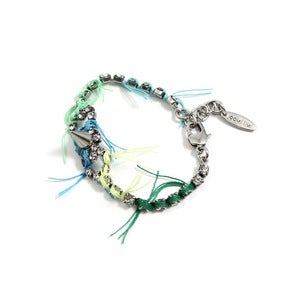 Image of Let Them Eat Cake Crystal & Spike BFF Bracelet W/Blue Combo Threads - Crystal/Blue Combo