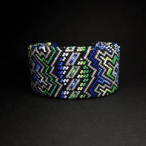 Image of Blue and Green Beaded Bracelet