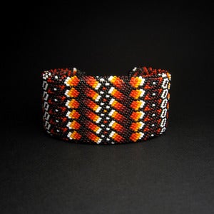 Image of Fire Colored Beaded Bracelet