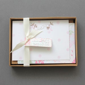 Image of Set Of 10 Bella Thank You Boxed Notelets