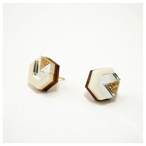 Image of Little Hex Studs - Glitter