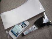 Image of Artsy Colour Block Clear Clutch -White
