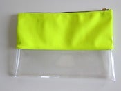 Image of Artsy Colour Block Clear Clutch - Neon