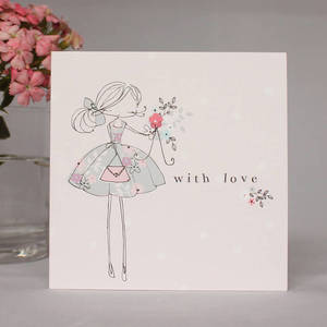 Image of Pack Of Six 'Floral Girl' Notecards