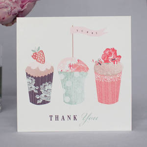 Image of Pack Of Six Cupcakes Thank You Notecards