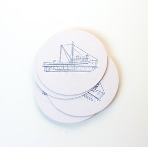 Image of Letterpressed Boat Coasters