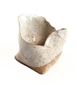 Image of White on Speckle Free-form Folded Planters