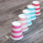 Image of ** Nouveau coloris ** Gobelets rayés - 5 coloris - lot de 6