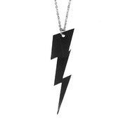 Image of Lightning Bolt Necklace/Earrings made from a recycled vinyl record.