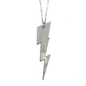 Image of Ltd. Edition Lightning Bolt Necklace/Earrings made from a recycled Grey Marble vinyl record!
