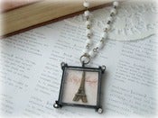 Image of Square Framed Eiffel Tower Necklace