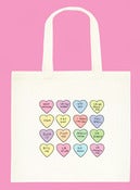 Image of mean hearts tote bag