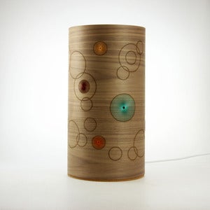 Image of Walnut freestanding lamp. Random Circles. 