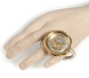Image of 19th c. Mini Wax Seal on Twisted Wire Ring NEW