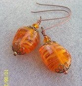 Image of Tasty Caramel/ Amber Lampwork Glass Earrings
