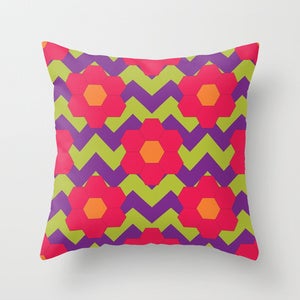 Image of Cushion Cover - Hexie Raspberry Swirl