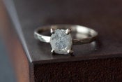 Image of Natural Diamond Slice RIng in 14kt White Gold