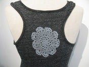 Image of women's doilie print organic eco tank