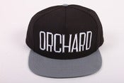 Image of Orchard Snapback Black/Grey Sherman Logo Duck Canvas