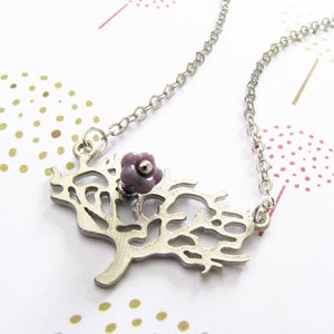 Image of blossoming silver tree necklace