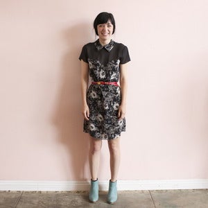 Image of Carrie Parry floral sweetheart dress