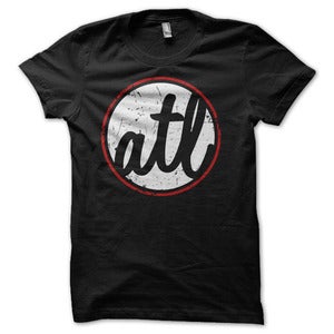 Image of Atlanta 'ATL' Circle Graphic T-Shirt - Black / White / Red