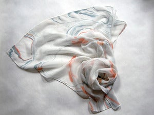 Image of Marbled Silk Chiffon Scarf iii