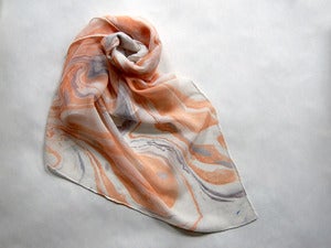 Image of Marbled Silk Chiffon Scarf iv
