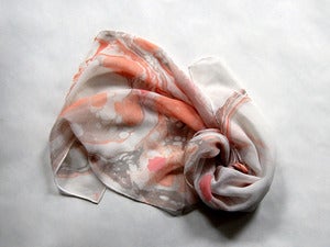 Image of Marbled Silk Chiffon Scarf vi