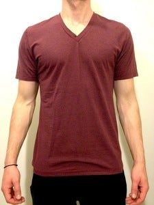 Basic V-Neck Tee Burgundy
