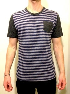 Crew Neck w/ Pocket Blue Stripes