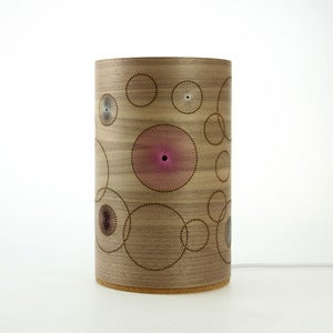 Image of Walnut freestanding lamp. Random Circles. Small