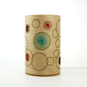 Image of Oak freestanding lamp. Random Circles