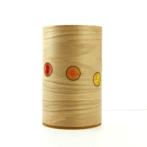 Image of Oak freestanding lamp. Line of Circles.