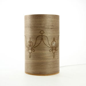 Image of Walnut freestanding lamp. India.