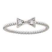 Image of " Kara Ackerman <i> GemGirl <i/> Lilly Bow Ring in Rhodium