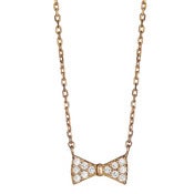 Image of " Kara Ackerman"  <i> GemGirl <i/> Lilly Bow Necklace in Rose