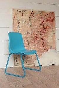 Image of Chaise d'école maternelle bleue turquoise
