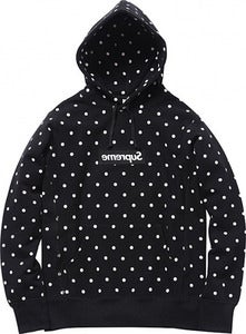 Image of Supreme x COMME des GARCONS Polkadot Hoodie (BLACK)
