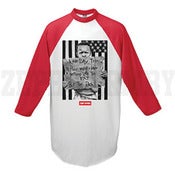 Image of Eat The Rich - Baseball Tee (Red/ White)