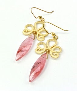 Image of Rutilated Quartz and 14K Gold-Plated Brass Earrings