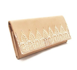 Image of Lace and Leather Womens Wallet - Made in USA