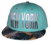 Image of New York Tiffany Blue Custom Dye Croc Print Snapback Hat