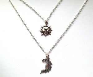 Image of Layered Sun and Moon Necklace
