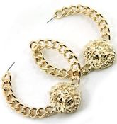 Image of LION FACE HOOP EARRINGS