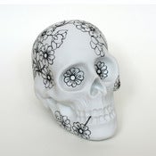 Image of Cherry Blossom Porcelain Skull Bank