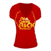 Image of Real Chicks Rock Naturals: Red With Gold Foil Print